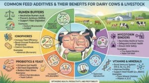 Read more about the article Common Feed Additives and Their Benefits for Dairy Cows and Livestock