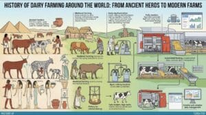 Read more about the article History of Dairy Farming Around the World: From Ancient Herds to Modern Farms