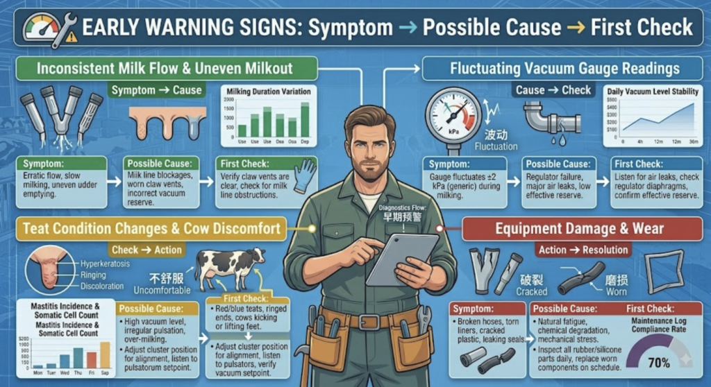 Early Warning Signs: Symptom → Possible Cause → First Check