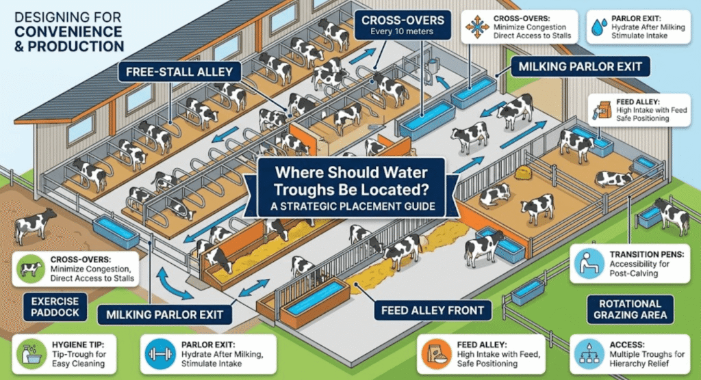 Where Should Water Troughs Be Located?